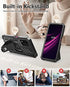 for T-Mobile REVVL V Plus 5G Case: Built-in Screen Protector Kickstand Full Body Dual-Layer Protective Shockproof Heavy-Duty Military Grade Tough Rugged SOiOS Phone Cover - Black