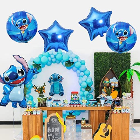 6pcs Lilo and Stitch Aluminum film balloon, Stitch birthday party decoration, children's birthday party supplies decoration