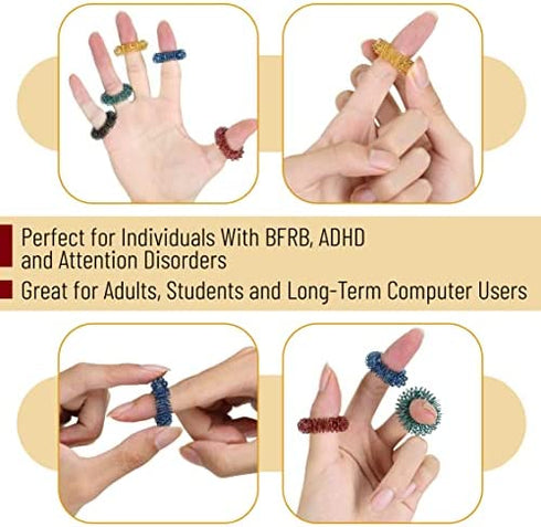 Mr. Pen- Spiky Sensory Rings, 10 Pack, Stress Relief Fidget Sensory Toys, Fidget Rings, Fidget Ring for Anxiety, Stress Relief Rings, Massager for Fidget ADHD Autism, Silent Stress Reducer Ring