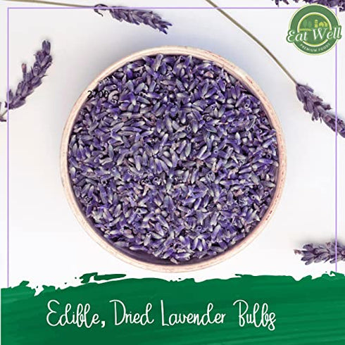Eat Well Lavender Flowers - 4oz | Dried Lavender Petals | for Lavender Tea | Edible Culinary Lavender for Baking & Cooking | Versatile Ingredient for Soaps, Home Fragrance & Pot-pourris