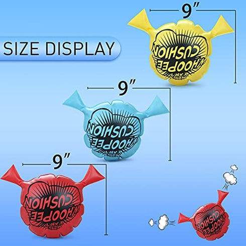 Benasan Whoopie Cushion for Kids,3PACK Whoopee Cushion for Children Adult Home and Office,Classic Woopie Cushion Stress Reliever for Party,Two Holes,9In