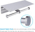 Double Toilet Paper Holder with Shelf Polished Chrome, APLusee SUS304 Stainless Steel Contemporary Bathroom Tissue Roll Holder Cell Phone Storage Rack