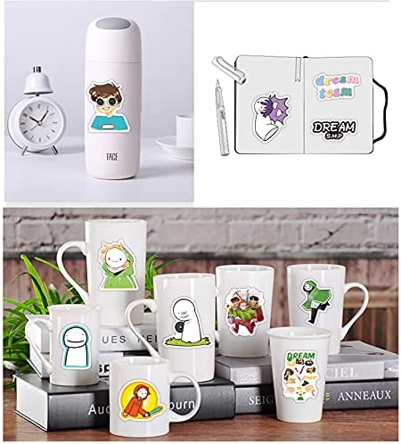 Dream SMP Sticker for Teen Skateboard, Cool Waterproof Game Decal for Kids Water Bottle, Laptop, Phone, Travel Case, Bike, Guitar 50pcs Pack