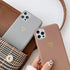 Ownest Compatible with iPhone 12 Case, 12 Pro Case for Soft Liquid Silicone Heart Pattern Slim Protective Shockproof Case for Women Girls for iPhone 12/12 Pro-Brown