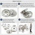 55 Sets Sew-on Snap Buttons Metal Snap Fastener Durable Press Studs Buttons for Sewing Clothing, 4 Sizes (Silver)