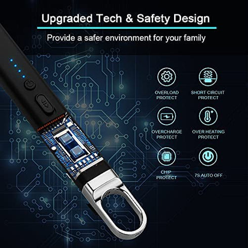 ARECTECH Lighter Electric Lighter Arc Candle Lighter Flameless Rechargeable Lighter USB Long Lighters for Candle Cooking BBQs Fireworks Black