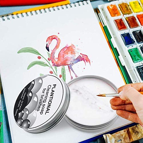 PLANTIONAL Oil Paint Brush Cleaner Soap: 3.5OZ Natural Oil Paint Watercolor Cleaner & Preserver for Pencils Brushes Oil Watercolor Acrylic Painting Makeup Cosmetic (Two Pack)