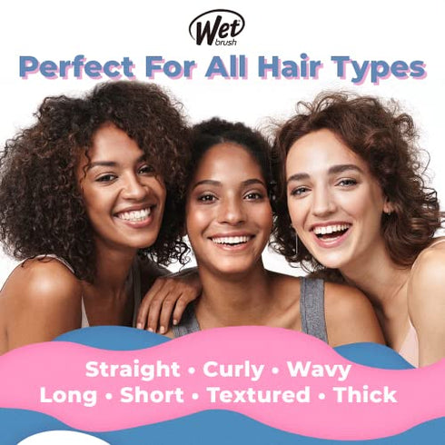 Wet Brush Shine Enhancer Paddle Brush, Sky - Hair Detangler Brush with Ultra Soft Bristles, Infused With Natural Argan Oil, Shiny Detangle & Smooth Hair, Wet or Dry, For All Hair Types