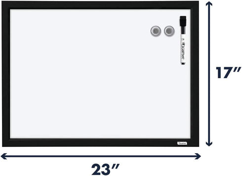 Quartet Magnetic Whiteboard, 17 x 23 inches White Board, Dry Erase Board, Black Frame (MWDW1723M-BK)