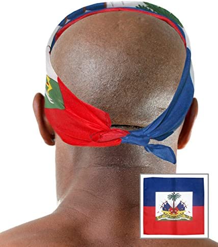 Haiti Flag Bandanna Haiti Flag Bandana Haiti Headband Clothing Haitian Bandana
