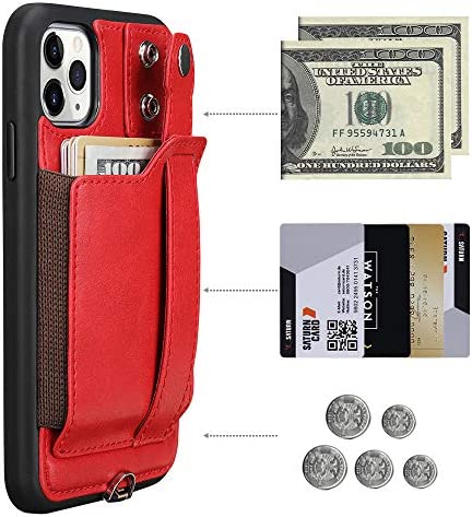 iPhone 11 Pro Max Wallet Case, TOOVREN iPhone 11 Pro Max Case with Card Holder Leather PU 11 Pro Max Case with Stand Adjustable Detachable iPhone Lanyard Strap for iPhone 11 Pro Max 6.5 Inch 2019