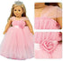 HWD Girls Doll Clothes and Accessories , Princess Costume , Wedding Dress , Party Gown Dress for 18 inch Dolls (Pink)
