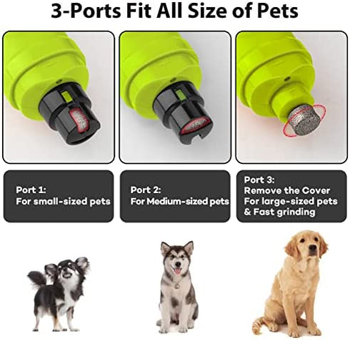 Casfuy Dog Nail Grinder with 2 LED Light - New Version 2-Speed Powerful Electric Pet Nail Trimmer Professional Quiet Painless Paws Grooming & Smoothing for Small Medium Large Dogs(Green)