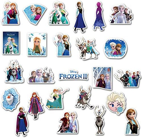 50Pcs Frozen Stickers Waterproof Vinyl Stickers for Water Bottle Luggage Bike Car Decals Anna and Elsa Stickers for Kids(Frozen)