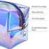 F-color Holographic Makeup Bag - Clear Makeup Bag for Women - Travel Clear Cosmetic Bag - Waterproof Large Clear Makeup Pouch with Zipper , Purple