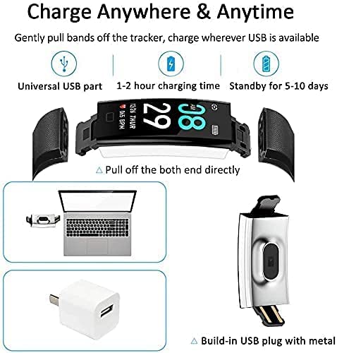 ANCwear Fitness Tracker Watch, Activity Tracker Health Smart Watch with Heart Rate Monitor, IP68 Waterproof, Smart Band with Sleep Monitor, Step Counter, Pedometer Watch for Women Men Kids
