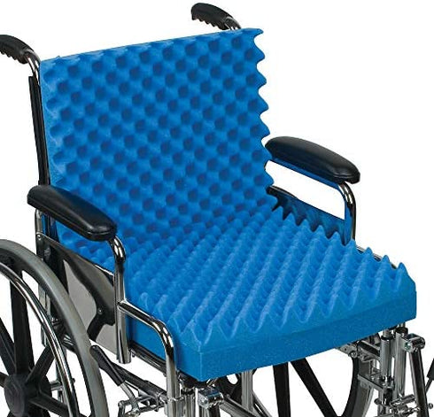 DMI Egg Crate Sculpted Foam Chair Cushion, Seat Cushion, Car Seat Cushion, Office Chair Cushion Relieves Back Pain, Tail Bone Pain, Sciatica, 32 X 18 X 3, Full Back