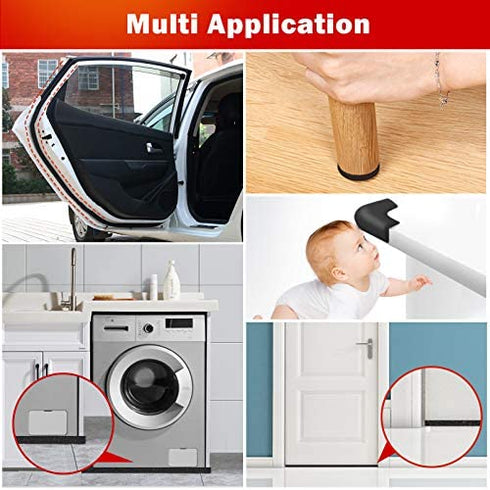 Weather Stripping Door Seal Strip,High Density Foam Tape,Doors and Windows Insulation Soundproofing Weatherproof,Self Adhesive Rubber Weatherstrip Door Seal Strip (1/2''W X 1/2''T X 13'L)