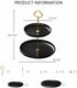 Small 2-Tier Ceramic Porcelain Cupcake Stand, Tiered Serving Stand, Dessert Stand,Fruit Candy Tower, Serving Tray Platter for Birthday/Tea/Wedding/Baby Shower/Buffet Server(Black 6" x 8")