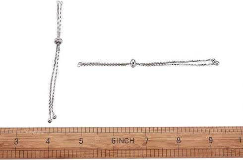 Kissitty 10 Strands Adjustable Platinum Brass Slide Extender Chains with Ball Ends 4.84" (12.3cm)
