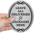 SmartSign “Leave All Deliveries & Packages Here” Diamond Plate Door Sign | 4" x 5" Aluminum