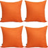 4-Pack 100% Cotton Comfortable Solid Decorative Throw Pillow Case,Thmyo Square Cushion Cover Pillowcase Sublimation Blank Pillow Covers Halloween DIY Throw Pillowcase(18x18 inch/ 45x45cm,Orange)