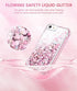 Caka Case for iPhone SE 2020, iPhone 7 8 SE 2020 Glitter Case with Built-in Screen Protector for Girls Women Girly Liquid Cover Shockproof Case for iPhone 6 6s 7 8 SE 2020 2022 (Rose Gold)