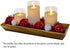 Aglary Wood Candle Holder with Metal Handle , Rustic Table Centerpiece Rectangle Decorative Tray for Display Candle, Dining Table, Wedding