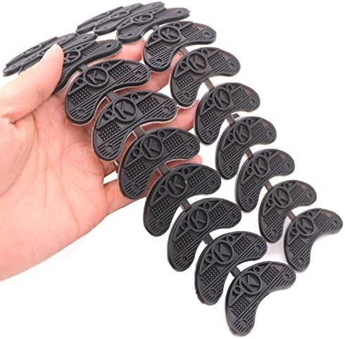 GOETOR Heel Plates 30 PCS Rubber Shoes Heel Taps Tips Repair Pad Replacement for Boots and Shoes with Nails (Black)