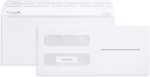 Blue Summit Supplies 50 1099 NEC Tax Form Envelopes for 2022, Fits Preprinted 3 Part 1099 NEC 2022 Forms, 3 13/16’’ x 8 3/8’’, Peel and Seal, 50 1099-NEC Envelopes