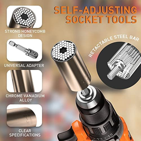BIIB Stocking Stuffers Gifts for Men, Universal Super Socket, Cool Gadgets for Men Gifts for Dad, Christmas Gifts for Men Unique, Stocking Stuffers for Teens, Husband, Him, Tools for Men, Dad Gifts