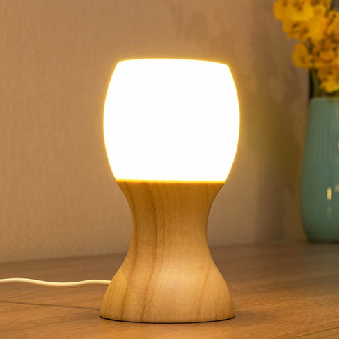 LONRISWAY LED Wood Desk Lamp, Bedroom Bedside Night Light, Dimmable Led Lighting, Creative Home Decor Table lamp, Unique House