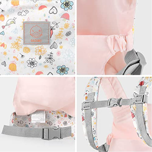 GAGAKU Doll Carrier Front and Back Soft Cotton Stuffed Animal Carriers for Baby, Rose Garden