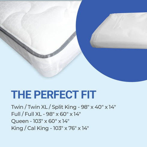 TRU Lite Mattress Storage Bag - Mattress Bag for Moving - Heavy Duty Extra Thick 4 Mil Plastic - Fits Standard, Extra Long, Pillow Top Sizes - for Queen Size Bed