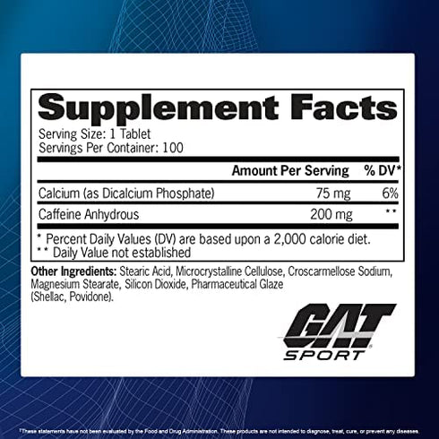 GAT Sport Essentials Caffeine Metabolism and Performance, 100 Tablets