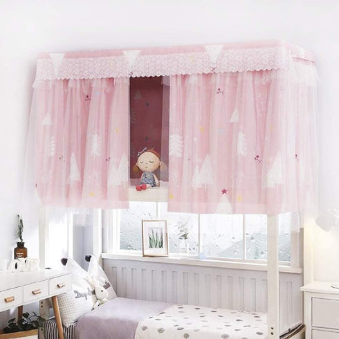 Dorm Bunk Bed Curtain Printed Blackout Curtain Single Bed Tent Curtain Student Cloth Shading Bed Canopy Spread Curtain Mosquito Net Student Sleep Privacy Protection Net Home Bunk Bed Screen