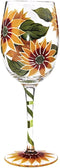 CHOOLD Sunflower Artisan Painted Wine Glass Flower Print Wine Glasses Lead-Free Glasses Goblet for Party Wedding Christmas Gift