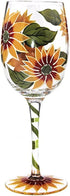 CHOOLD Sunflower Artisan Painted Wine Glass Flower Print Wine Glasses Lead-Free Glasses Goblet for Party Wedding Christmas Gift