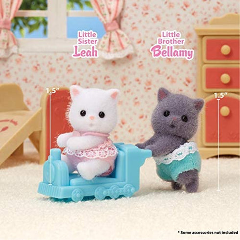 Calico Critters Persian Cat Twins, Dolls, Dollhouse Figures, Collectible Toys; Figure & Accessory Included