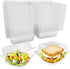 100Pcs Clear Plastic Take Out Containers,Square Hinged Food Container,Disposable Clamshell Dessert Trays Holders Boxes for Cake,Salad,Sandwiches,Hamburger,Pasta,Chips,5 x 4.7 x 2.8 Inch