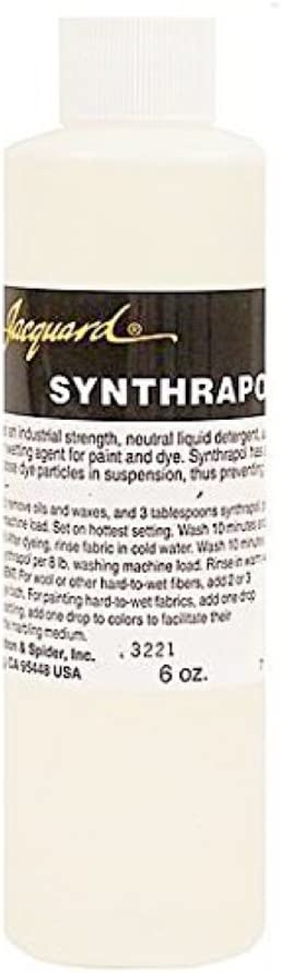 Jacquard Synthrapol Prewash and After Wash Liquid detergent for Dyed or Painted Fabrics, Industrial Strength, pH Neutral, 8 fl oz