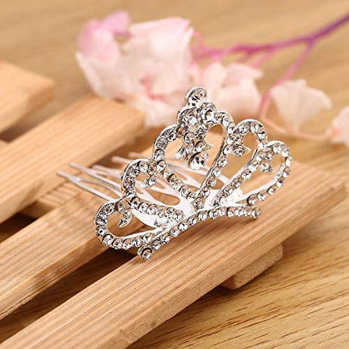 Bingcute 12Pcs Girl Princess Rhinestone Tiara Crown with Comb For Princess Party Favors tiaras and crowns for little girls