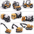 Childom Alloy Construction Engineering Vehicle Toys Set 12 Pack Stacker,Big Forklift,Heavy Duty Roller,Excavator,Heavy Transport Vehicle,Engineering Mixer Set for Kids Boys