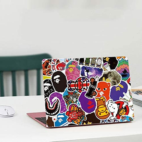 50 PCS Popular Logo Stickers Bape Brand Stickers Waterproof Vinyl Scrapbook Stickers Laptop Water Bottles Motorcycle Bicycle Luggage Decal (Bape Brand)