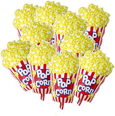 26 x 17 inch Popcorn Party Balloons Movie Popcorn Balloon Foil Party Balloon mylar balloon Movie Night Themed Party Decoration Balloons,10 pcs