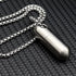 Haxtec Small Pill Box Titanium Mini Pill Case W/ 24" Rolo Chain Necklace Tiny Pill Fob for Men Waterproof Pill Holder Emergency Aspirin & Nitro Pill Container