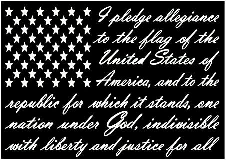 American Flag Pledge of Allegiance Vinyl Truck Window Sticker Decal (10"x20")