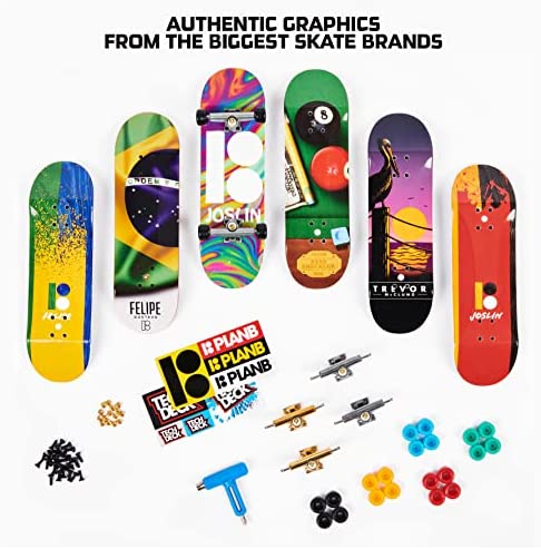 TECH DECK, Ultra DLX Fingerboard 4-Pack, Element Skateboards, Collectible and Customizable Mini Skateboards, Kids Toy for Ages 6 and up