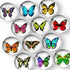 COSOW 12Pcs Glass Strong Magnetic Refrigerator Magnet Fridge Sticker - Butterfly Round Glass Fridge Decoration, Office Whiteboard Magnet, Cabinet Magnet, Dishwasher Magnet, Cabinet Cute Locker Magnet