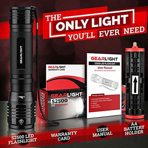 GearLight S2500 LED Flashlight - Extremely Bright, Powerful Tactical Flashlights with High Lumens for Camping, Emergency & Everyday Use?